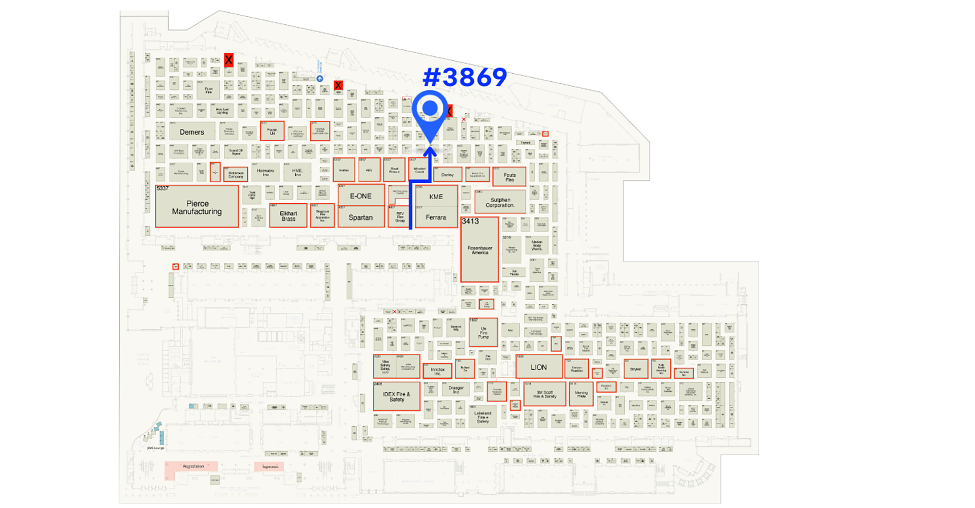 Map view of FSRI's booth location