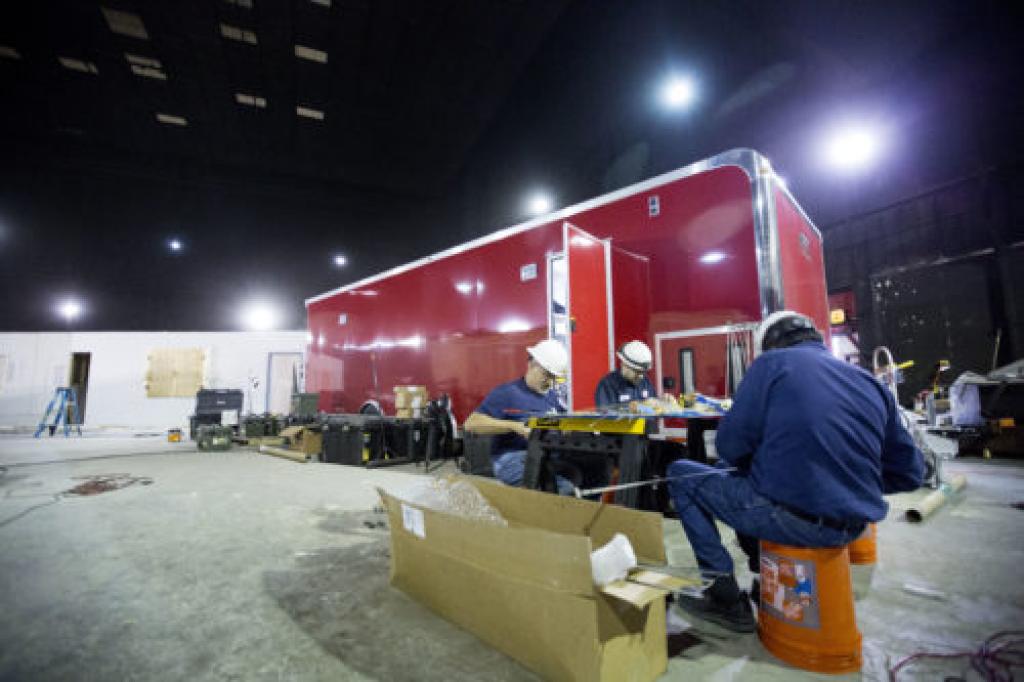 Control room trailer set up