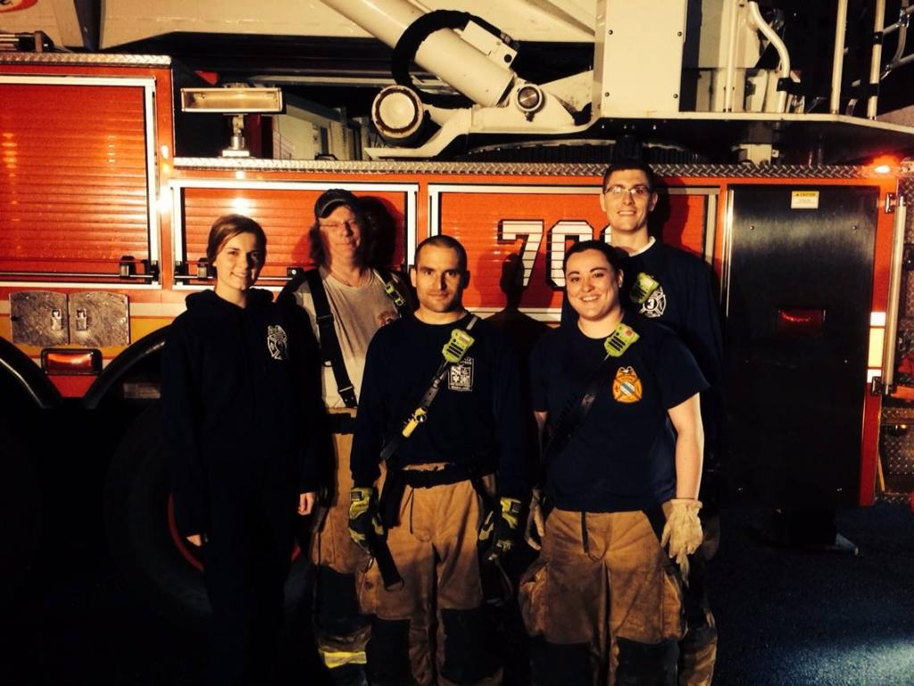 Thomas Good firefighter in front of engine