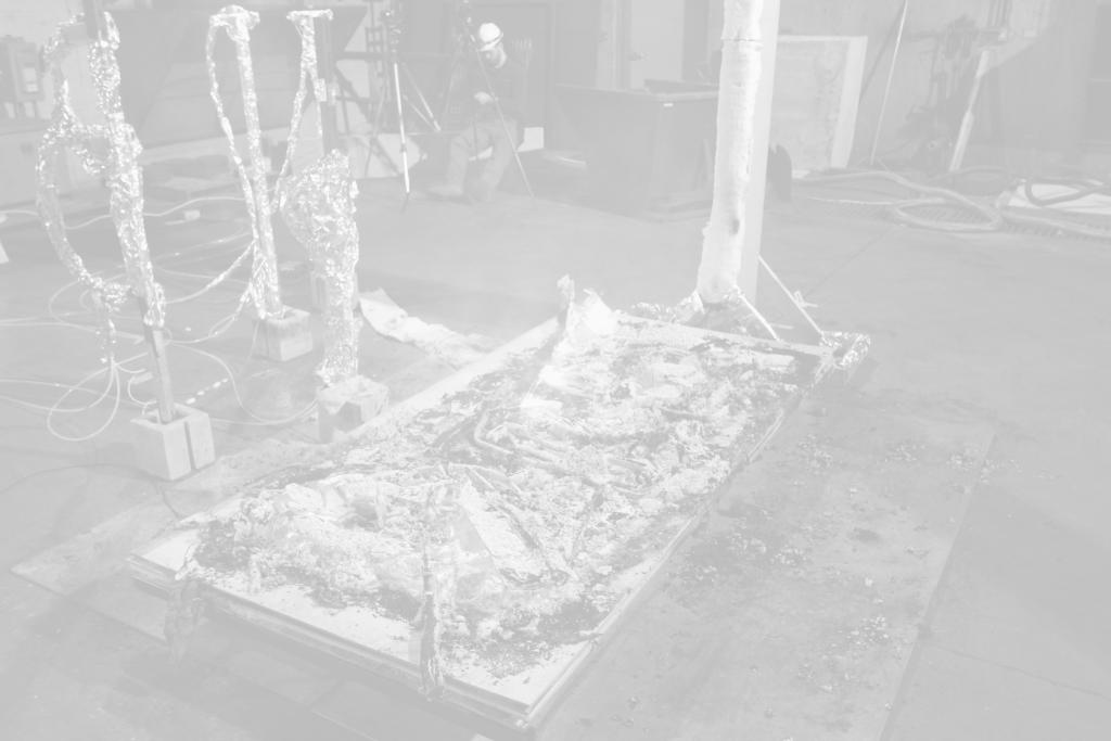pile of burned rubble 