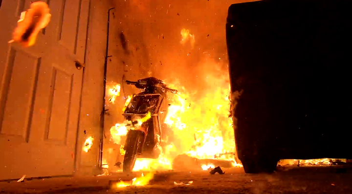 Electric scooter fire