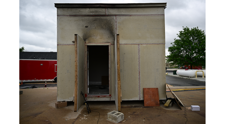 Experiment compartment at FSRI’s large-scale testing facility in Delaware County