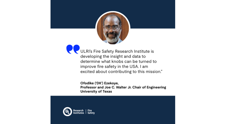 Ofodike (‘DK’) Ezekoye, Professor and Joe C. Walter Jr. Chair in Engineering at University of Texas, is a new addition to the Advisory Board