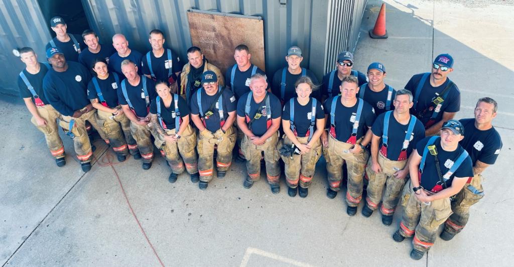 Lincoln Fire and Rescue after completing firefighting training
