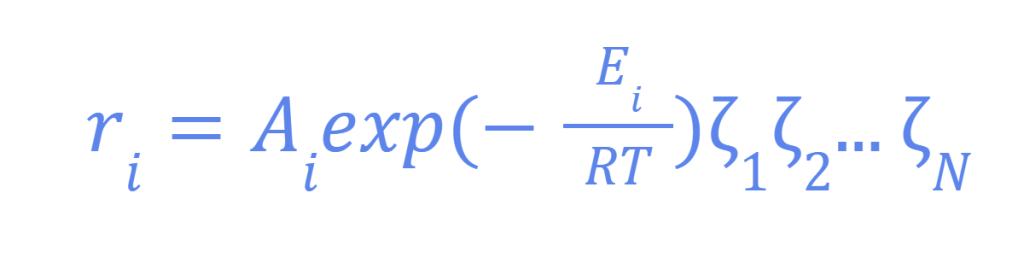 Arrhenius kinetics formulation
