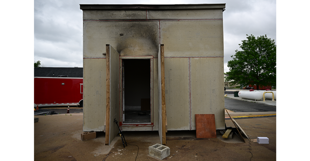 Experiment compartment at FSRI’s large-scale testing facility in Delaware County