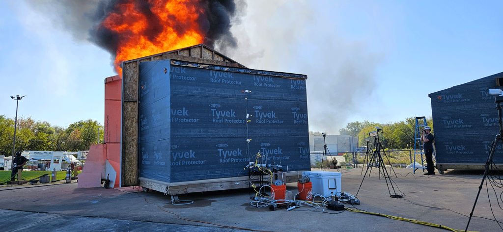 Experimental setup for measurement of wildfire-induced water system contamination