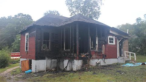 Damaged structure from a near miss fire incident in LaGrange, Georgia