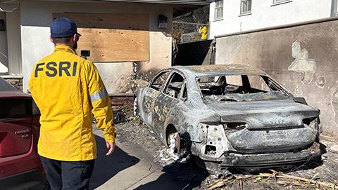 ULRI fire safety researcher examines damage from the January 2025 Southern California fires