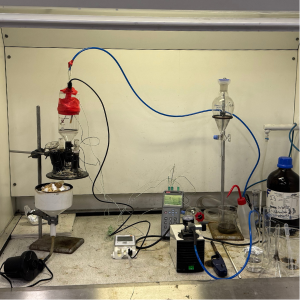 Small-scale lab equipment used to investigate the current vulnerabilities within PPE, which may increase firefighter cancer risks