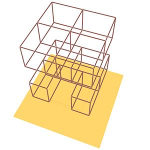 Figure shows an example where blockages are drawn split at mesh interfaces