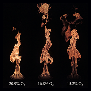 FM burner sequences at 20.9%, 16.8%, and 15.2% oxygen