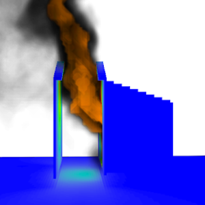 Modeling of a structure-to-structure fire spread
